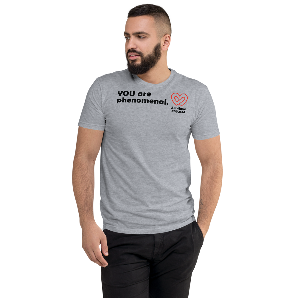 Act4love™ Uplifting Men's Fit T-Shirt – Black Text Print (Limited Edition)