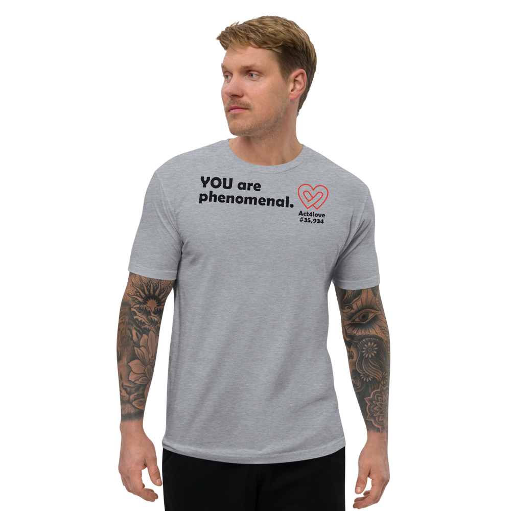 Act4love™ Uplifting Men's Fit T-Shirt – Black Text Print (Limited Edition)