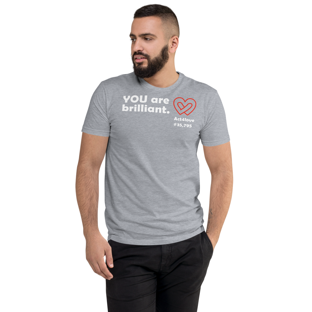 Act4love™ Uplifting Men's Fit T-Shirt – White Text Print (Limited Edition)