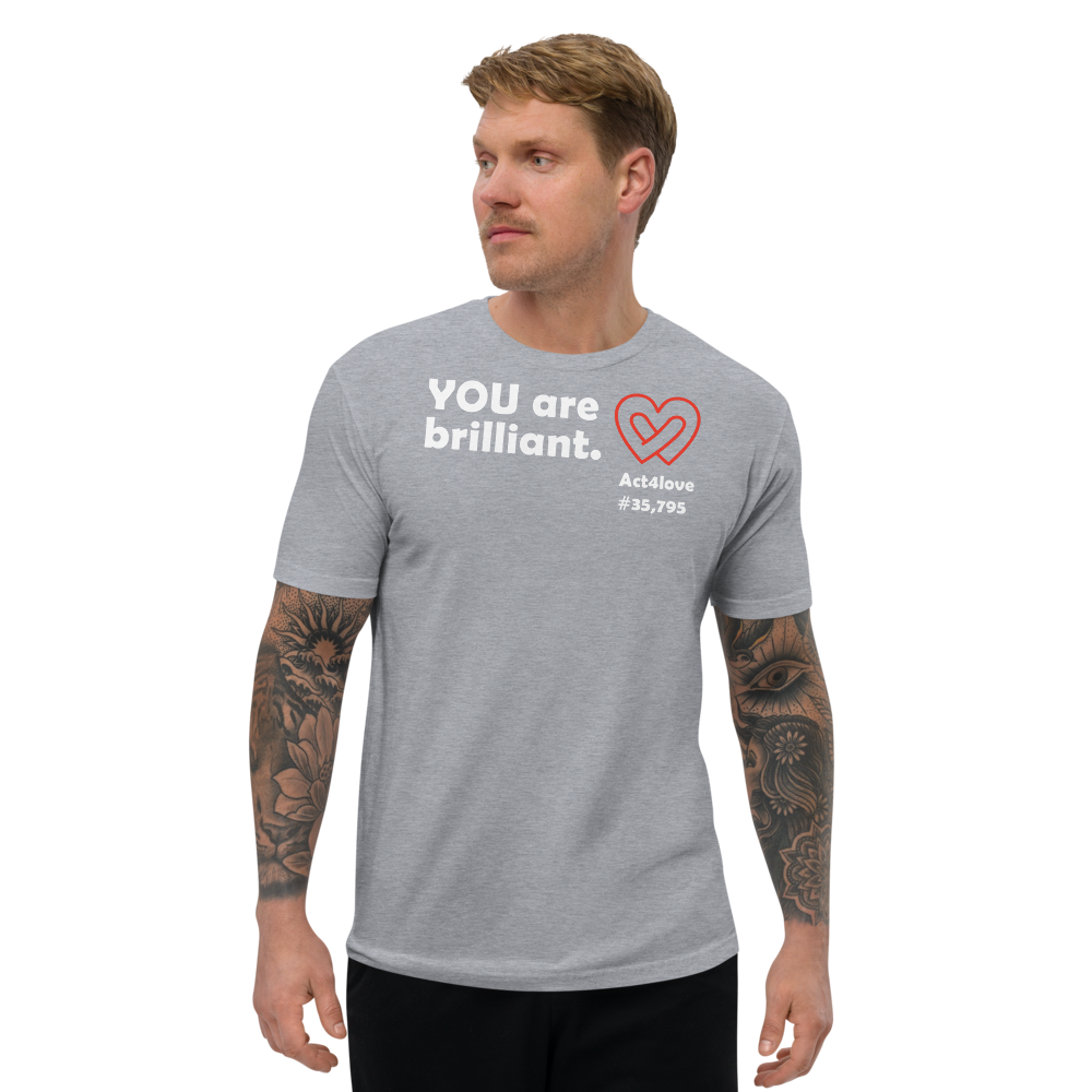 Act4love™ Uplifting Men's Fit T-Shirt – White Text Print (Limited Edition)