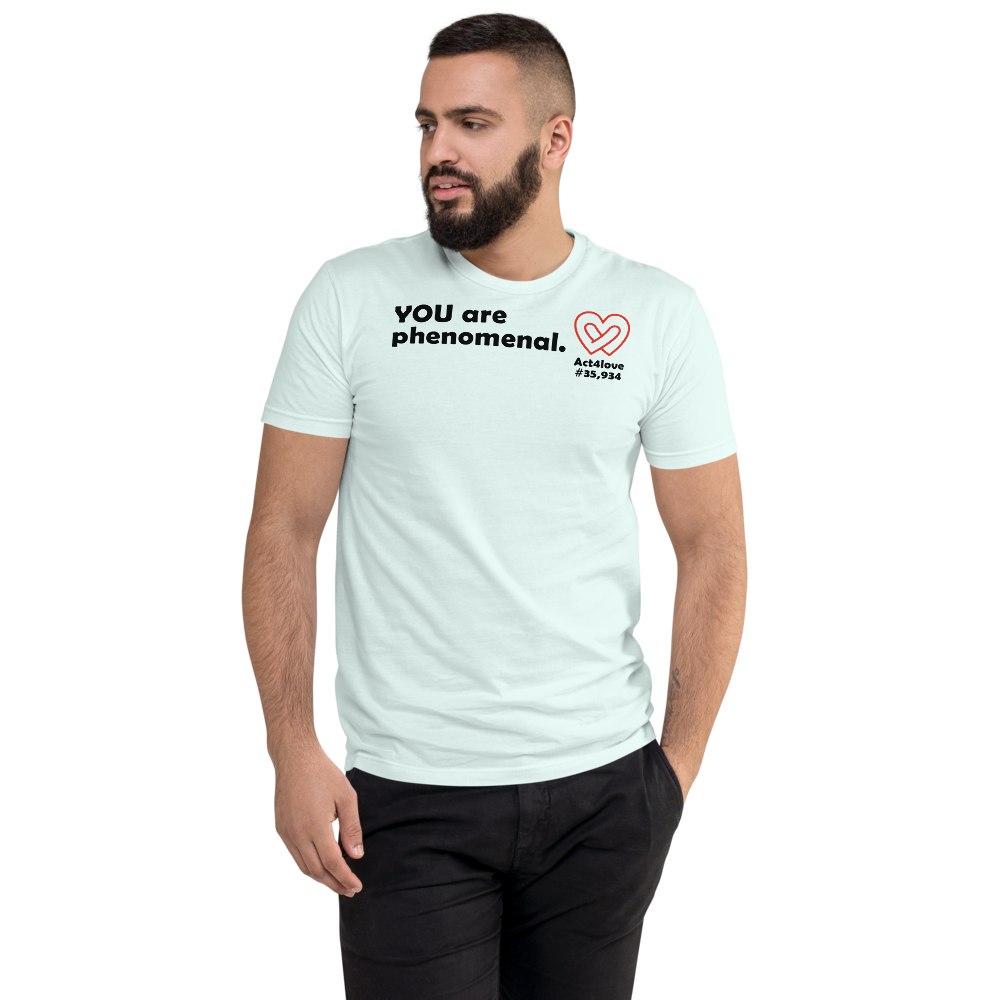 Act4love™ Uplifting Men's Fit T-Shirt – Black Text Print (Limited Edition)