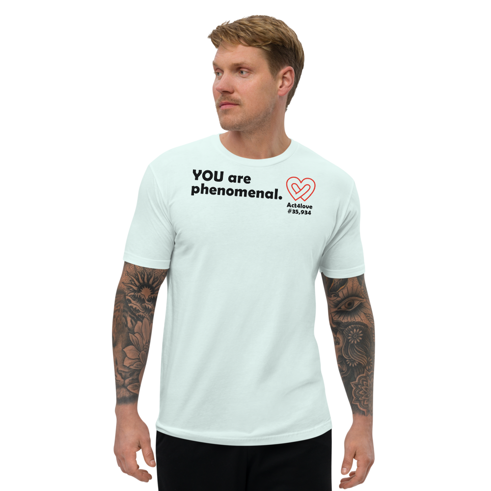 Act4love™ Uplifting Men's Fit T-Shirt – Black Text Print (Limited Edition)