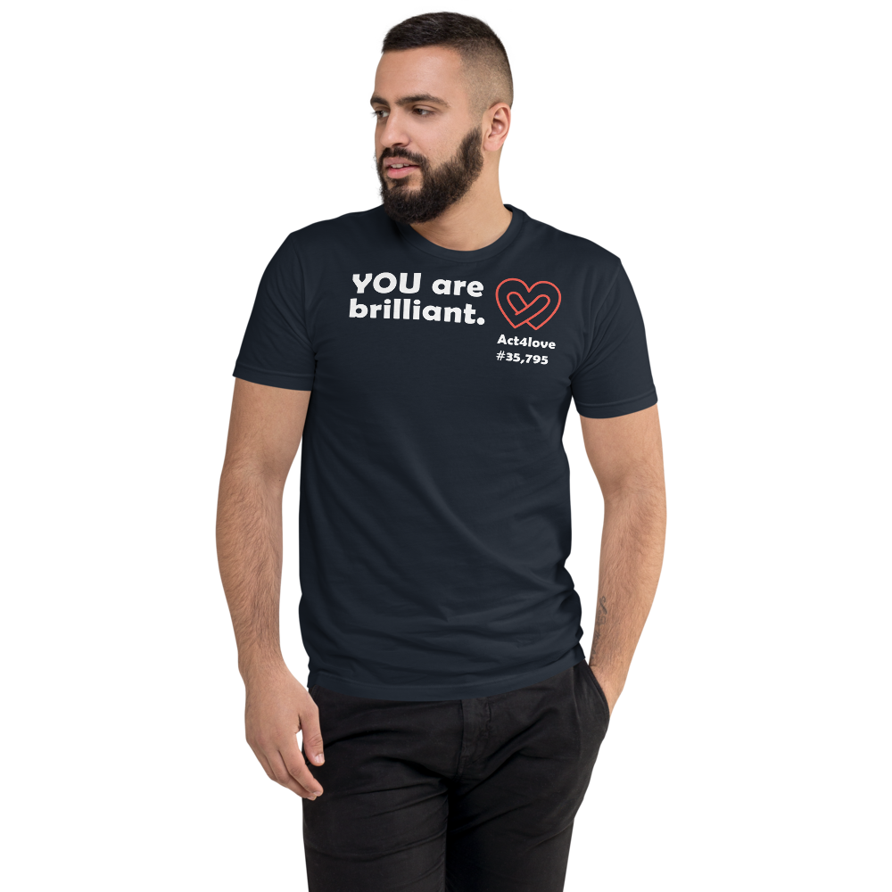 Act4love™ Uplifting Men's Fit T-Shirt – White Text Print (Limited Edition)