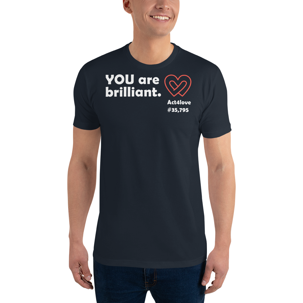 Act4love™ Uplifting Men's Fit T-Shirt – White Text Print (Limited Edition)
