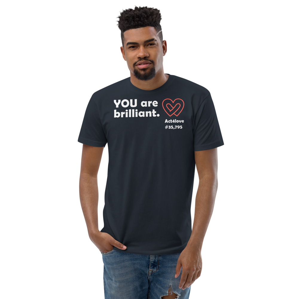 Act4love™ Uplifting Men's Fit T-Shirt – White Text Print (Limited Edition)