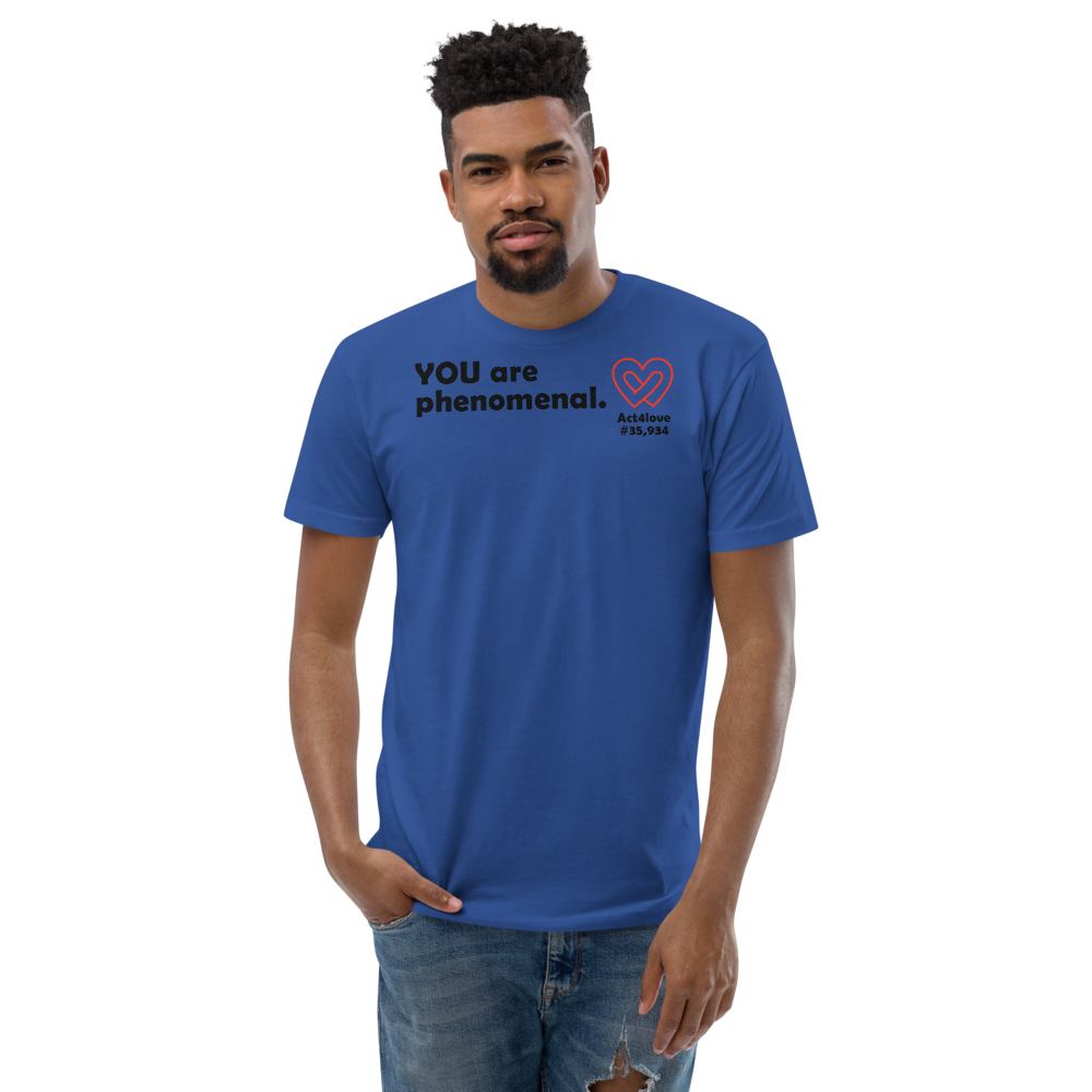 Act4love™ Uplifting Men's Fit T-Shirt – Black Text Print (Limited Edition)