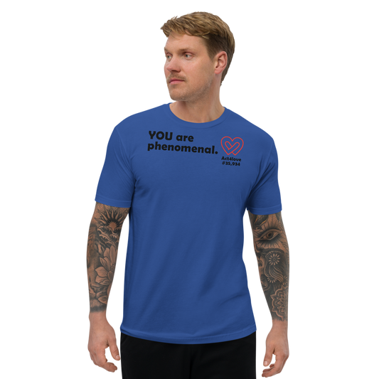 Act4love™ Uplifting Men's Fit T-Shirt – Black Text Print (Limited Edition)