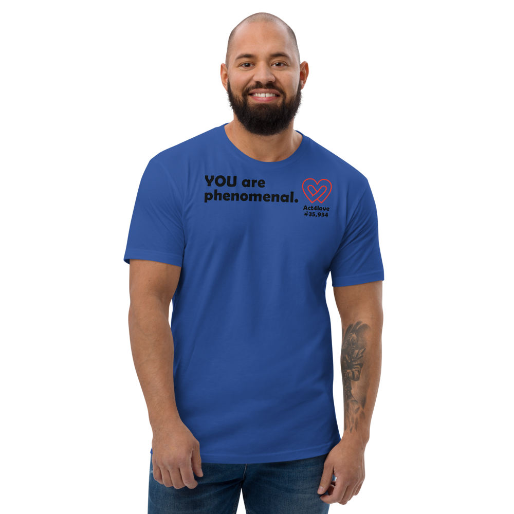 Act4love™ Uplifting Men's Fit T-Shirt – Black Text Print (Limited Edition)