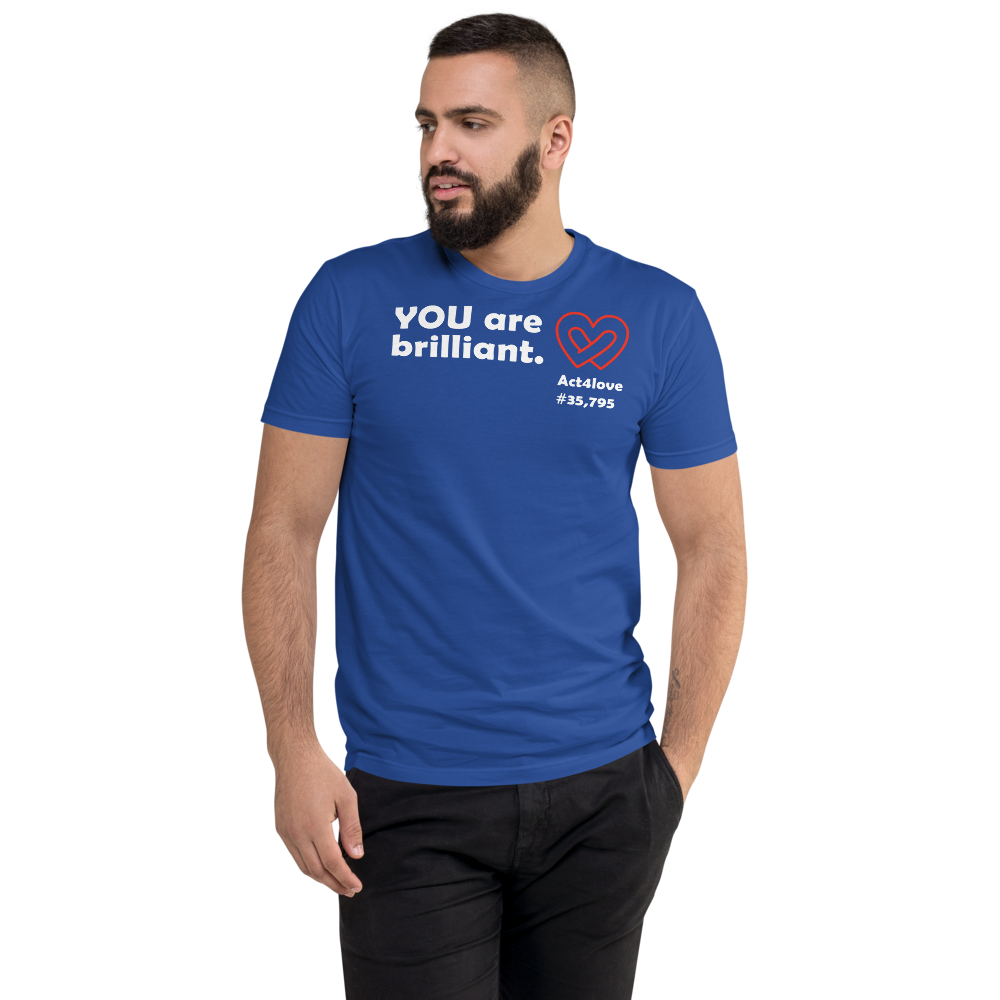 Act4love™ Uplifting Men's Fit T-Shirt – White Text Print (Limited Edition)