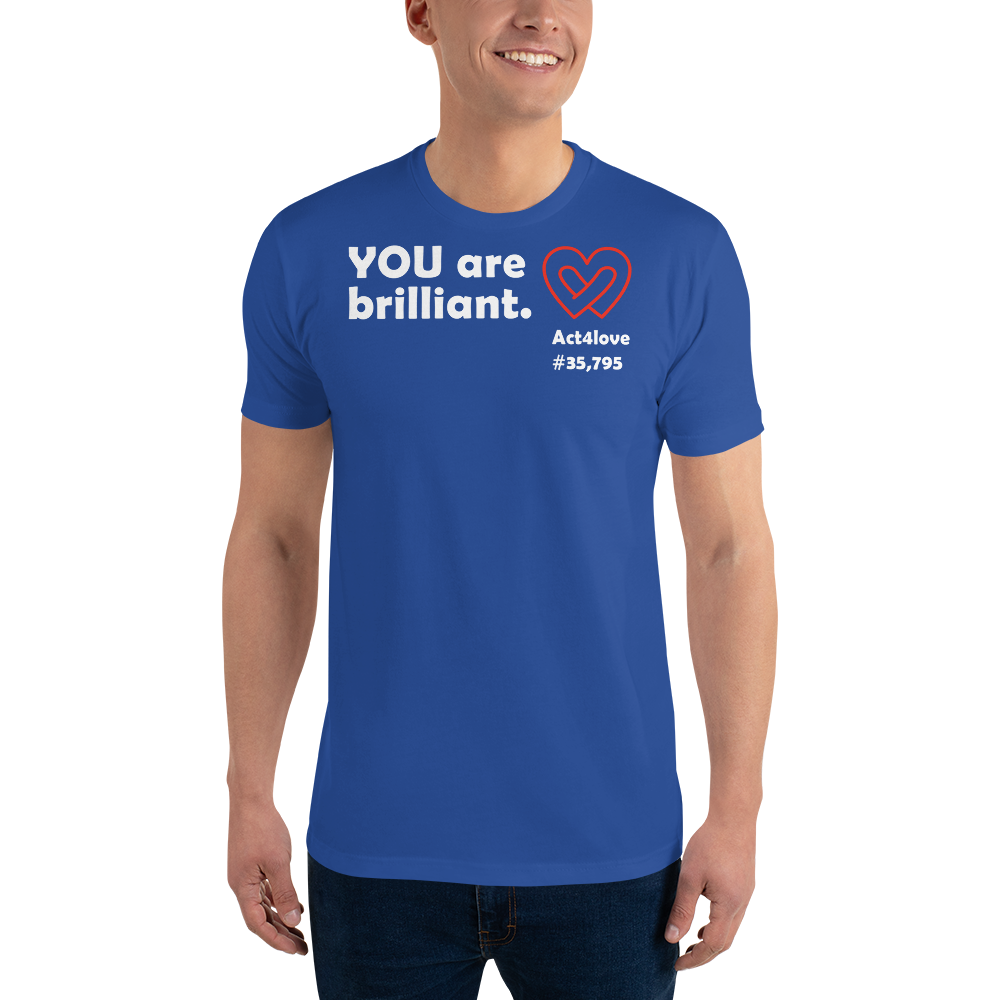 Act4love™ Uplifting Men's Fit T-Shirt – White Text Print (Limited Edition)