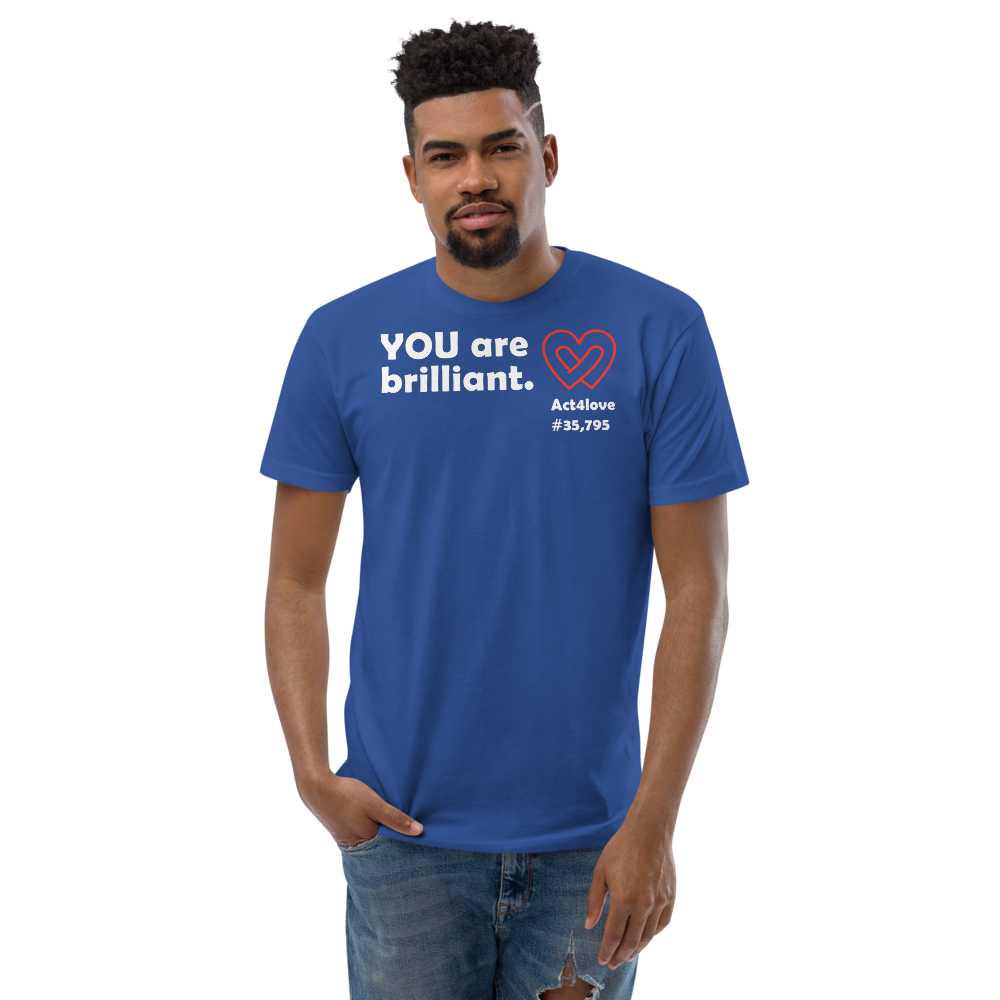 Act4love™ Uplifting Men's Fit T-Shirt – White Text Print (Limited Edition)