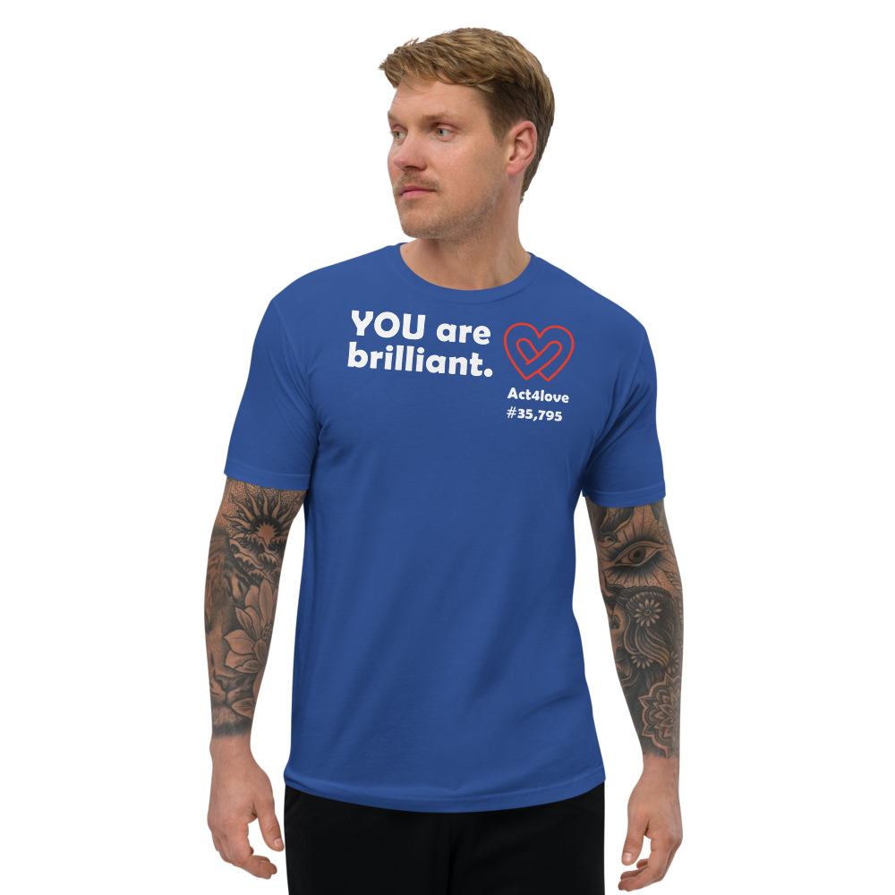 Act4love™ Uplifting Men's Fit T-Shirt – White Text Print (Limited Edition)