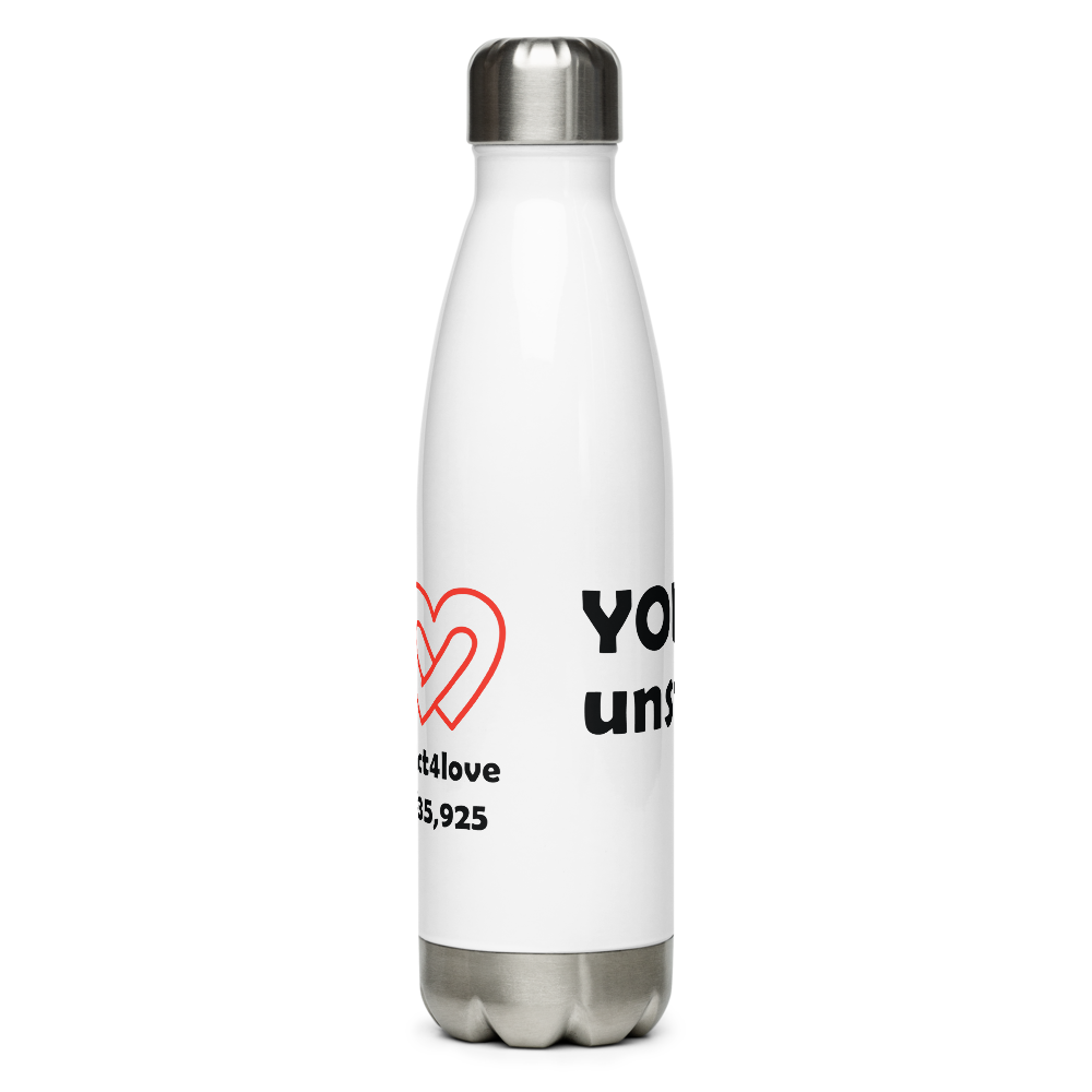 Act4love™ Uplifting Stainless Steel Water Bottle – White - Limited Edition