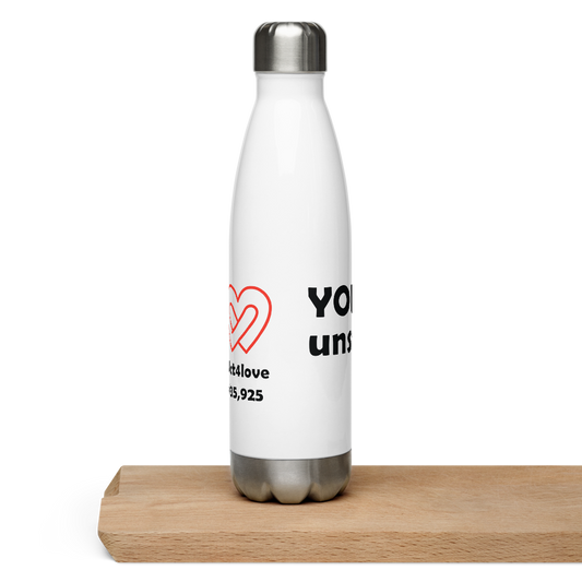 Act4love™ Uplifting Stainless Steel Water Bottle – White - Limited Edition
