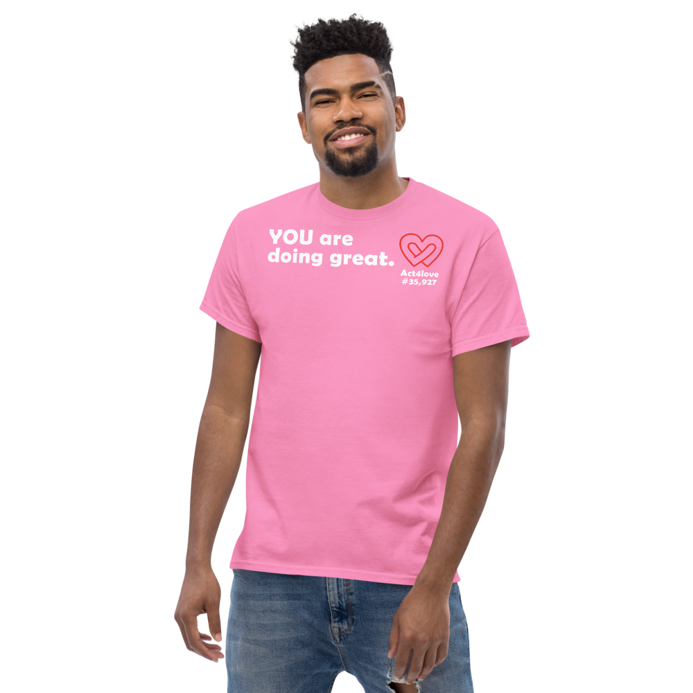 ACT4LOVE™ Uplifting Men Relaxed T-Shirt – White Text (Limited Edition)