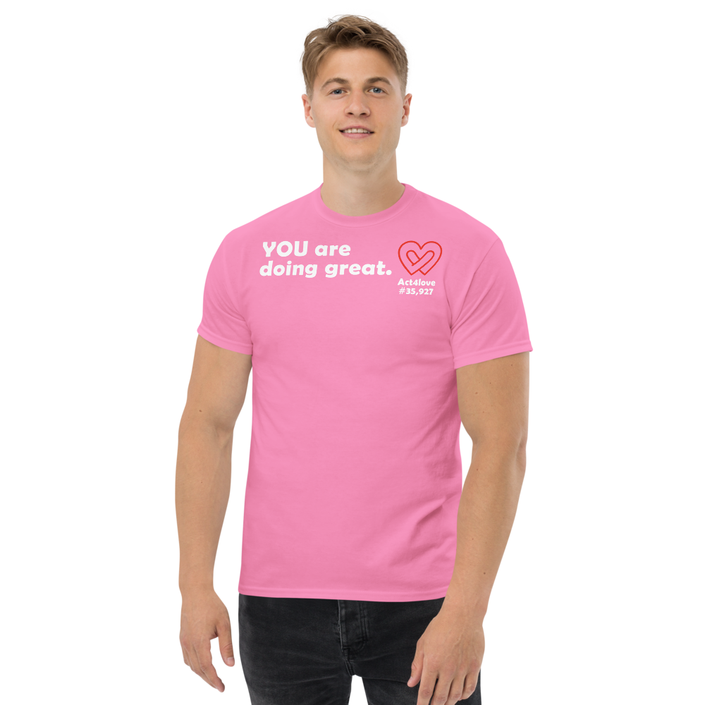 ACT4LOVE™ Uplifting Men Relaxed T-Shirt – White Text (Limited Edition)