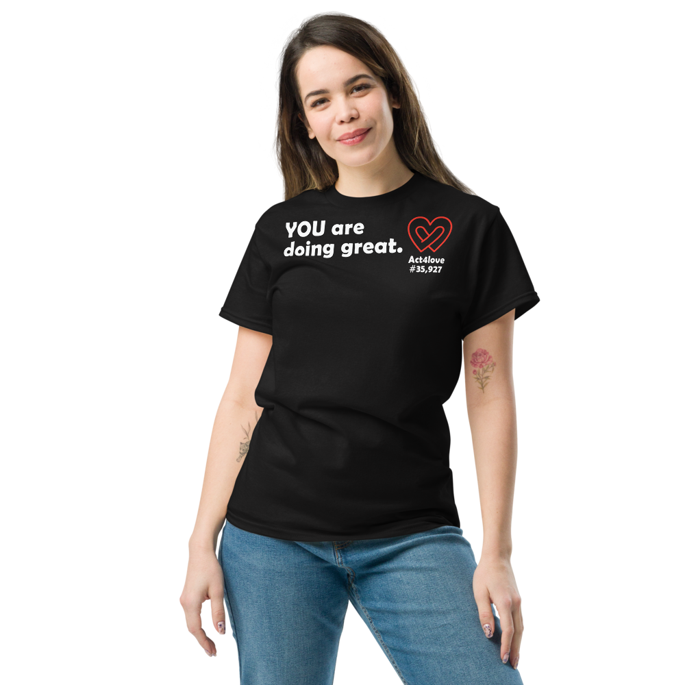 ACT4LOVE™ Uplifting Women Relaxed T-Shirt – White Text (Limited Edition)