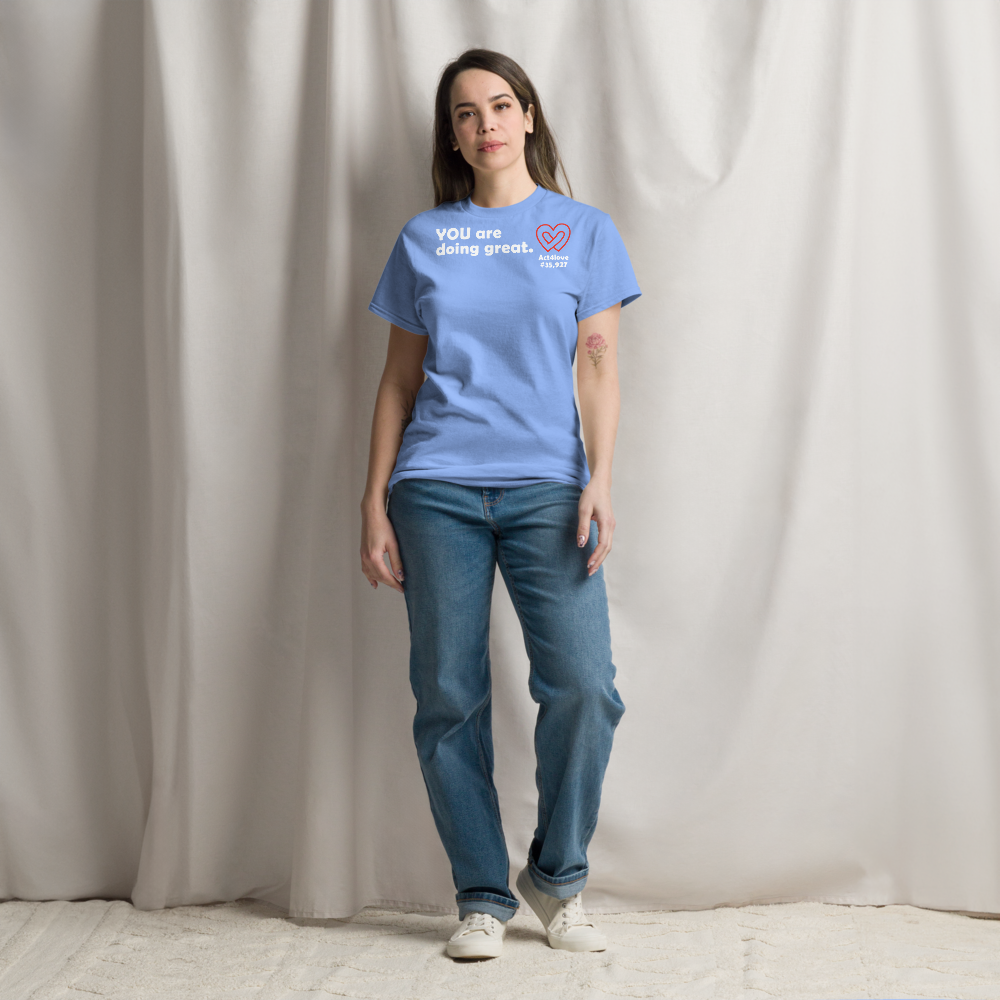 ACT4LOVE™ Uplifting Women Relaxed T-Shirt – White Text (Limited Edition)