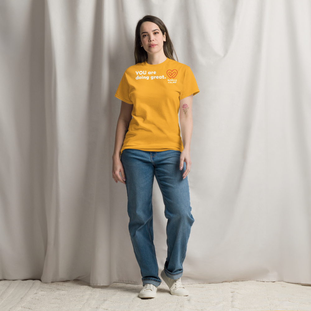 ACT4LOVE™ Uplifting Women Relaxed T-Shirt – White Text (Limited Edition)