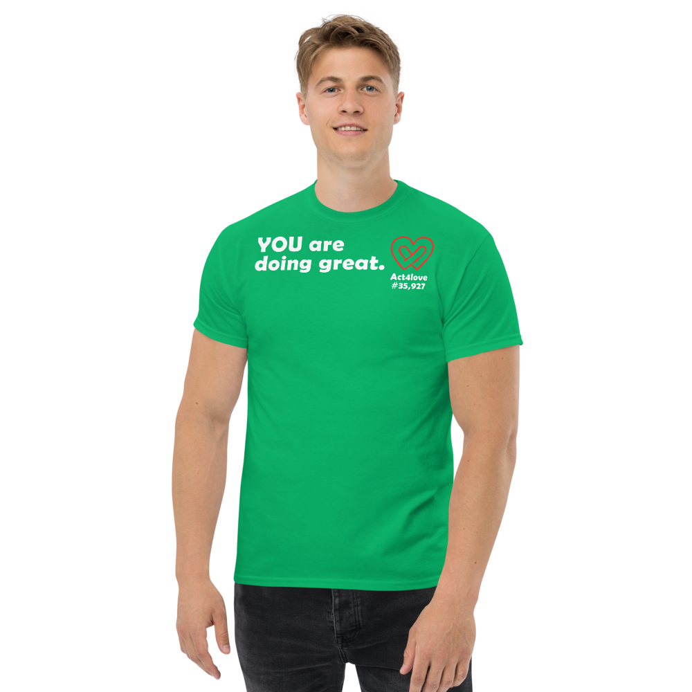 ACT4LOVE™ Uplifting Men Relaxed T-Shirt – White Text (Limited Edition)