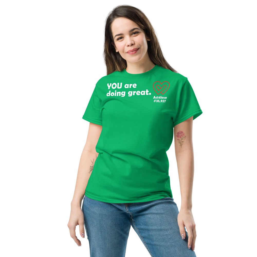 ACT4LOVE™ Uplifting Women Relaxed T-Shirt – White Text (Limited Edition)