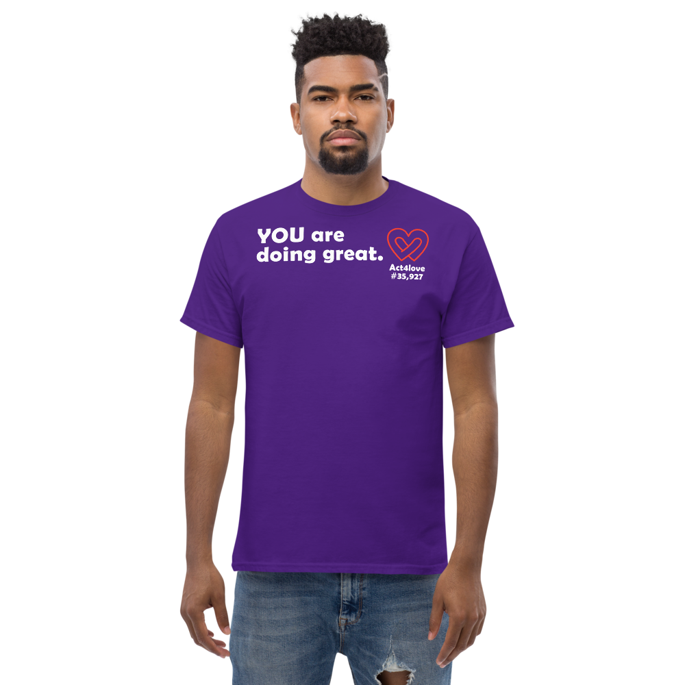 ACT4LOVE™ Uplifting Men Relaxed T-Shirt – White Text (Limited Edition)