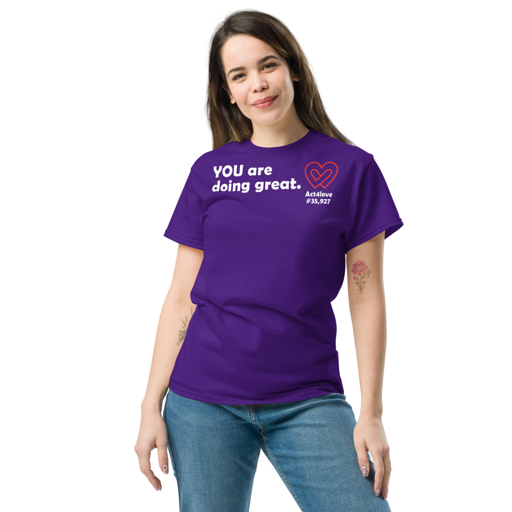 ACT4LOVE™ Uplifting Women Relaxed T-Shirt – White Text (Limited Edition)