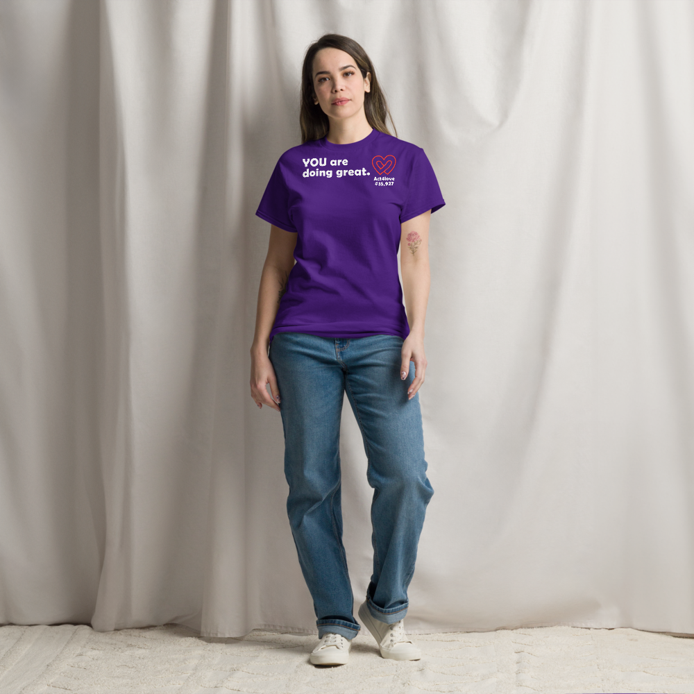 ACT4LOVE™ Uplifting Women Relaxed T-Shirt – White Text (Limited Edition)