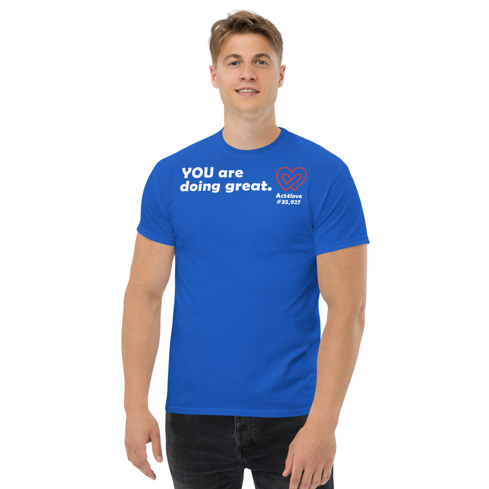 ACT4LOVE™ Uplifting Men Relaxed T-Shirt – White Text (Limited Edition)