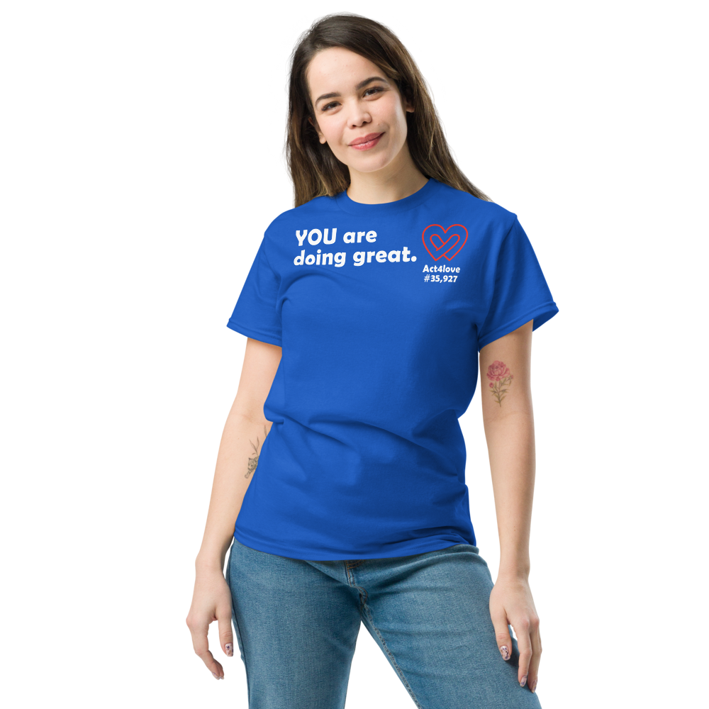 ACT4LOVE™ Uplifting Women Relaxed T-Shirt – White Text (Limited Edition)