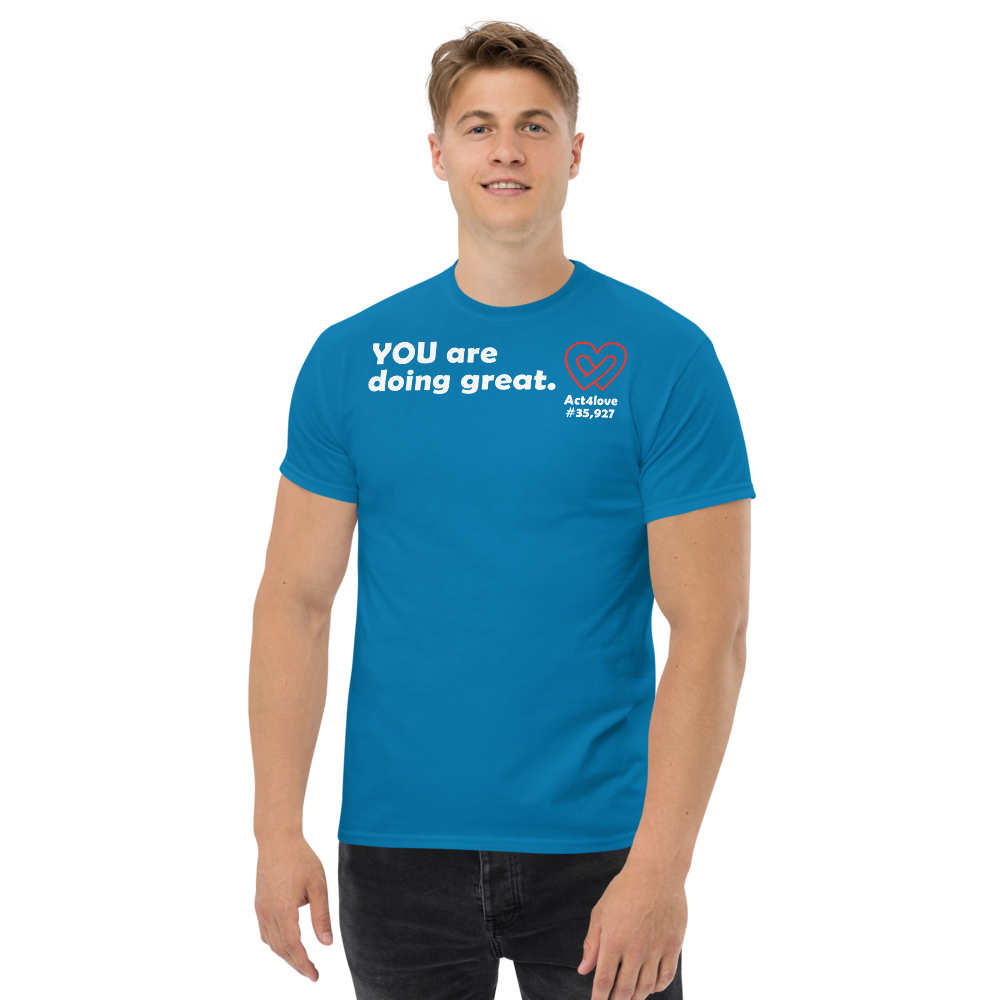 ACT4LOVE™ Uplifting Men Relaxed T-Shirt – White Text (Limited Edition)