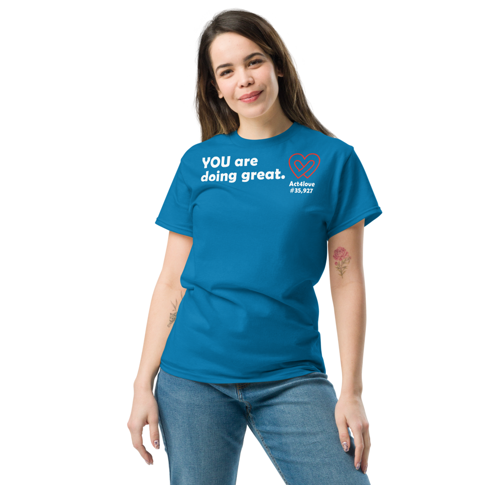 ACT4LOVE™ Uplifting Women Relaxed T-Shirt – White Text (Limited Edition)