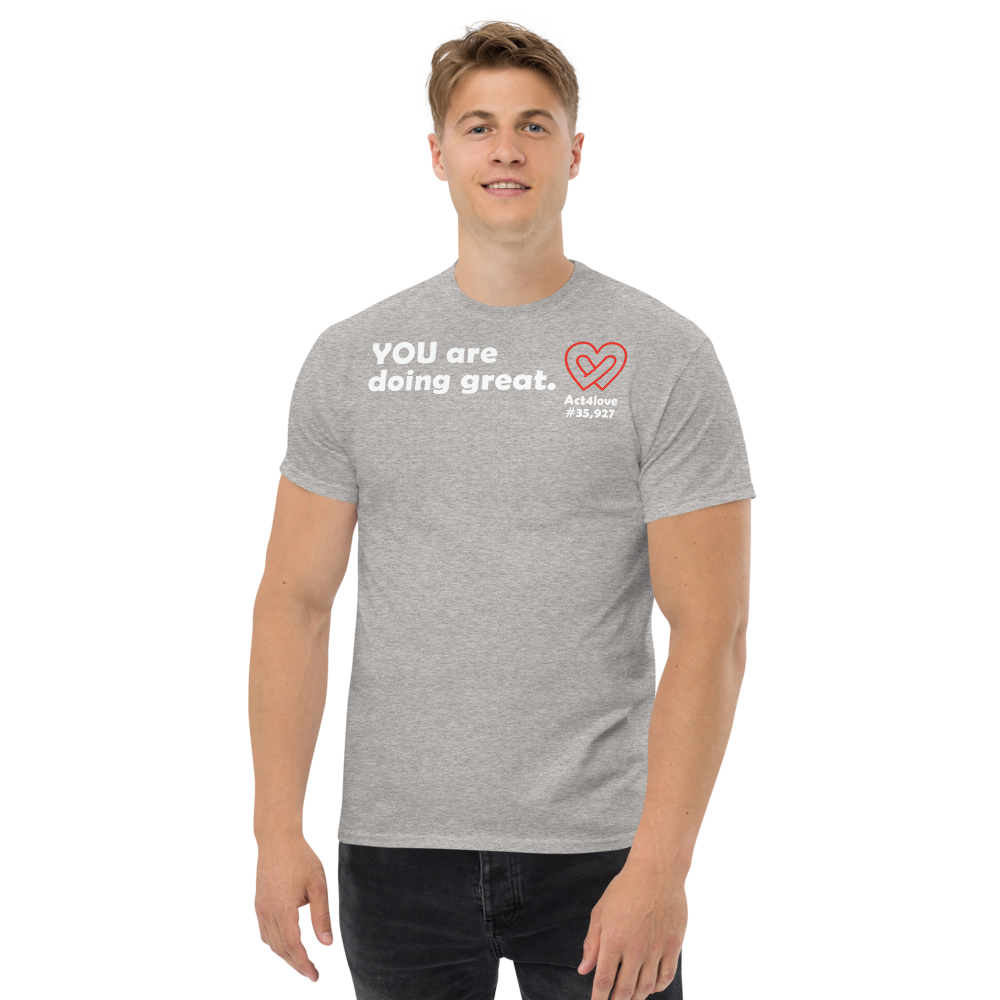 ACT4LOVE™ Uplifting Men Relaxed T-Shirt – White Text (Limited Edition)