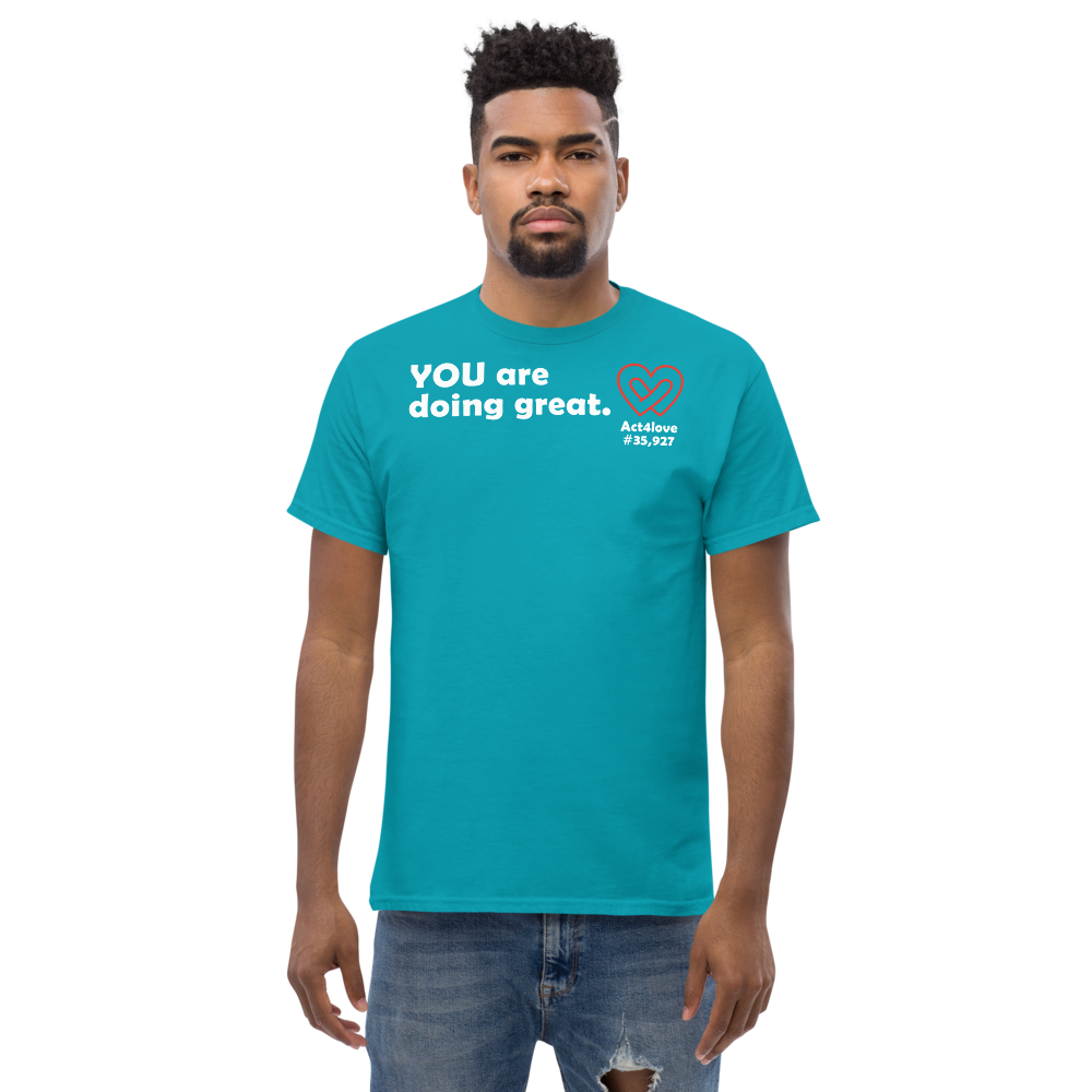 ACT4LOVE™ Uplifting Men Relaxed T-Shirt – White Text (Limited Edition)