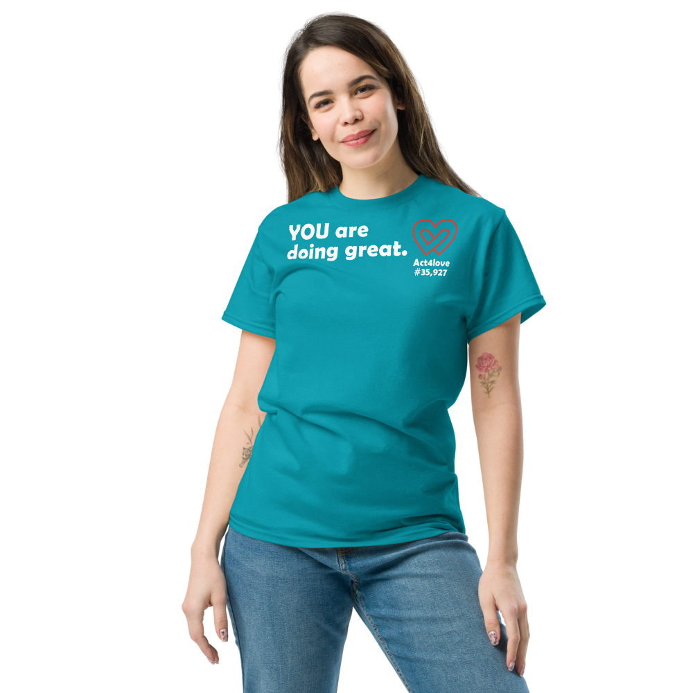 ACT4LOVE™ Uplifting Women Relaxed T-Shirt – White Text (Limited Edition)