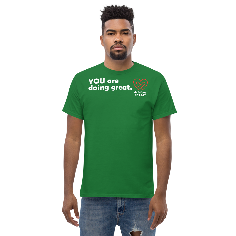 ACT4LOVE™ Uplifting Men Relaxed T-Shirt – White Text (Limited Edition)