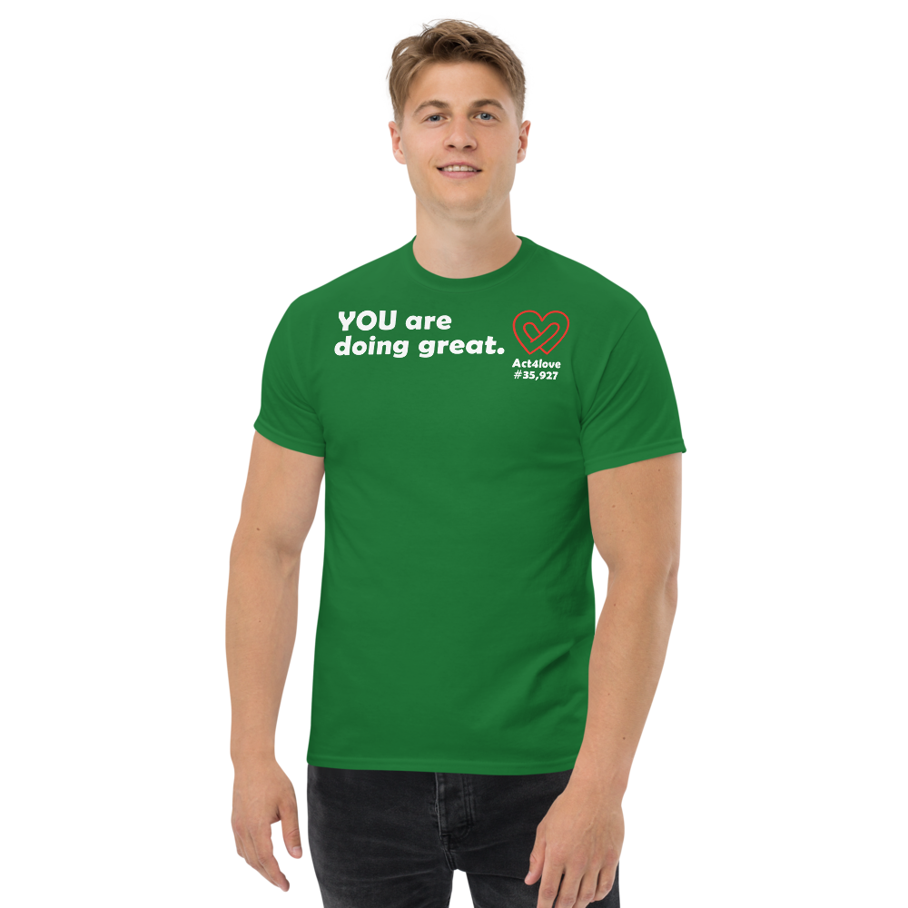 ACT4LOVE™ Uplifting Men Relaxed T-Shirt – White Text (Limited Edition)