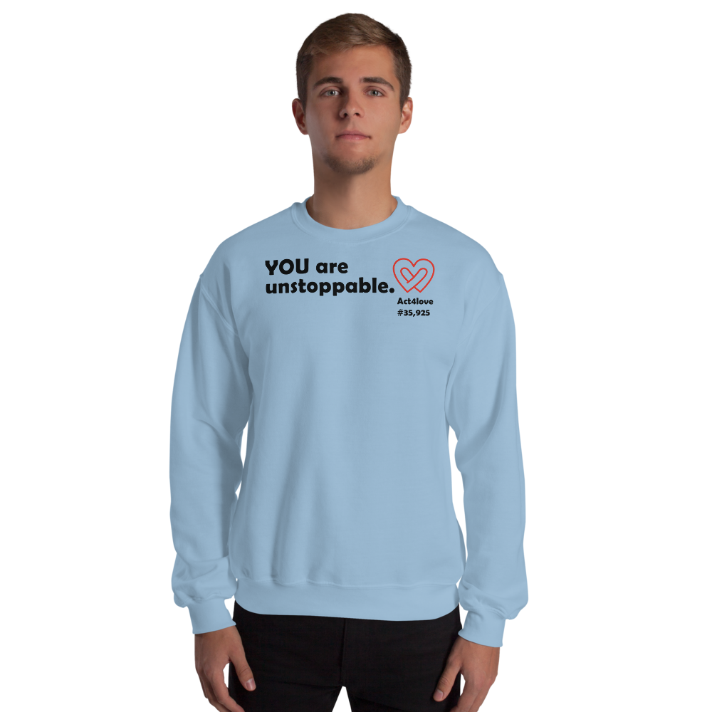 Act4love™ Uplifting Men Sweatshirt – Black Text (Limited Edition)