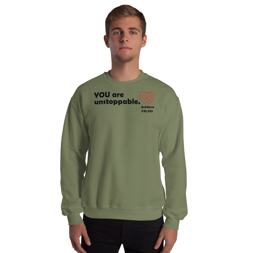 Act4love™ Uplifting Men Sweatshirt – Black Text (Limited Edition)