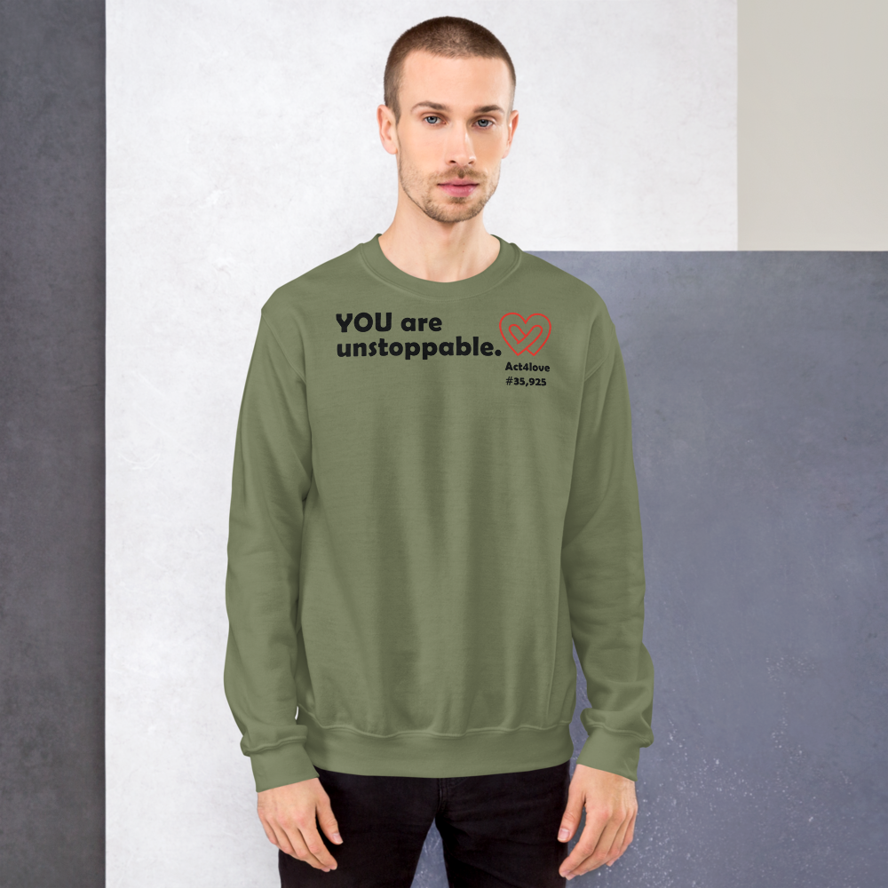 Act4love™ Uplifting Men Sweatshirt – Black Text (Limited Edition)