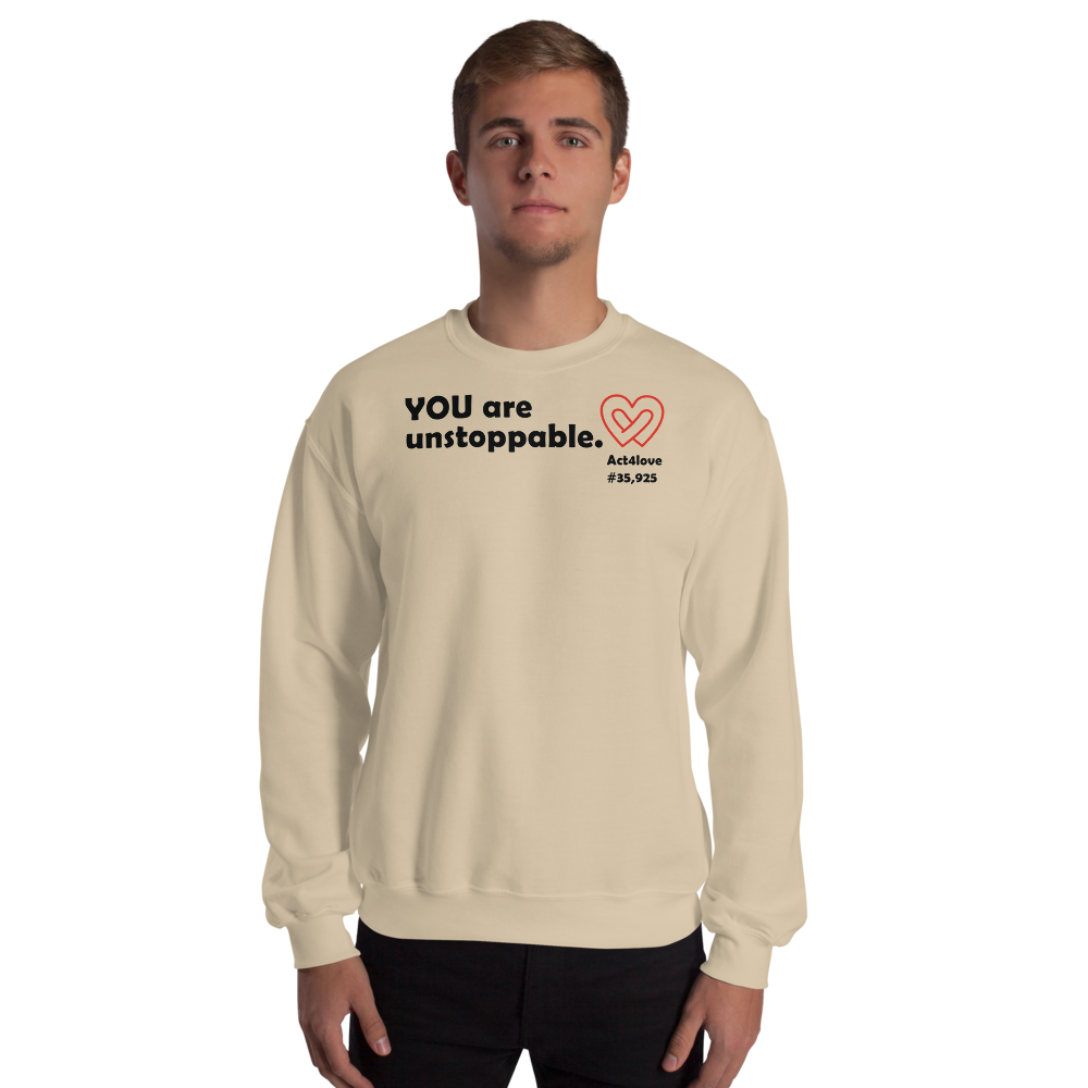 Act4love™ Uplifting Men Sweatshirt – Black Text (Limited Edition)