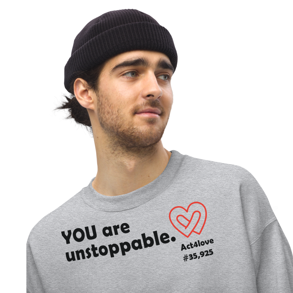 Act4love™ Uplifting Men Sweatshirt – Black Text (Limited Edition)
