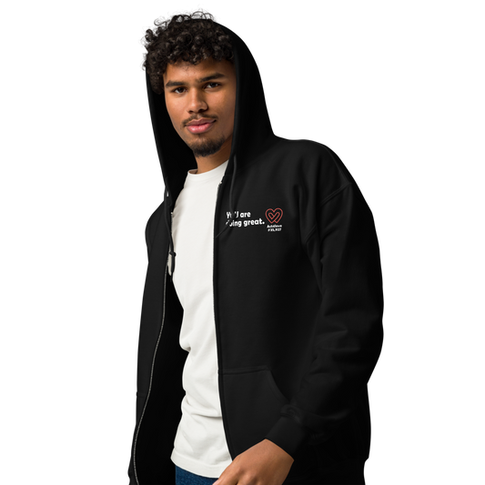 Act4love™ Uplifting Men Zip Hoodie – White Text (Limited Edition)