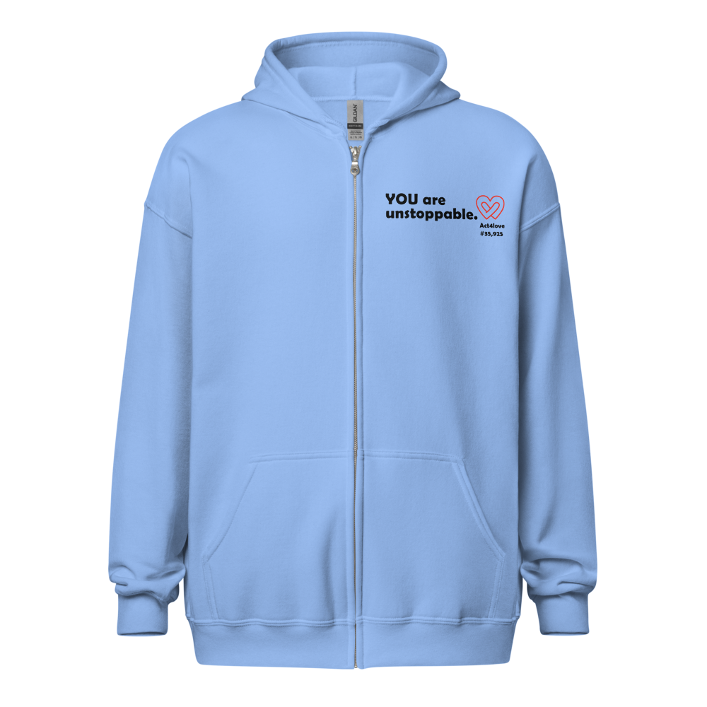 Act4love™ Uplifting Women Zip Hoodie – Black Text (Limited Edition)