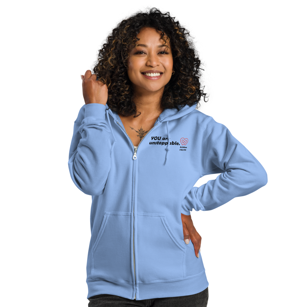Act4love™ Uplifting Women Zip Hoodie – Black Text (Limited Edition)