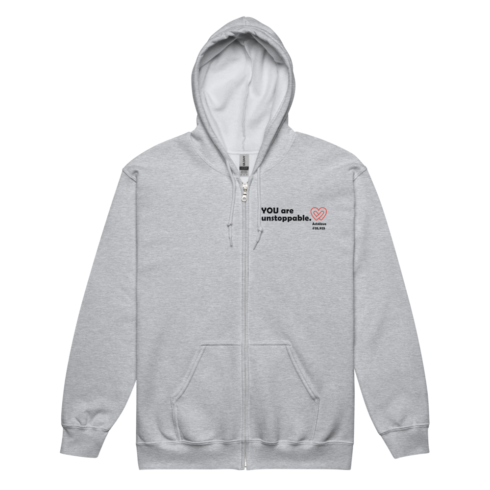 Act4love™ Uplifting Women Zip Hoodie – Black Text (Limited Edition)