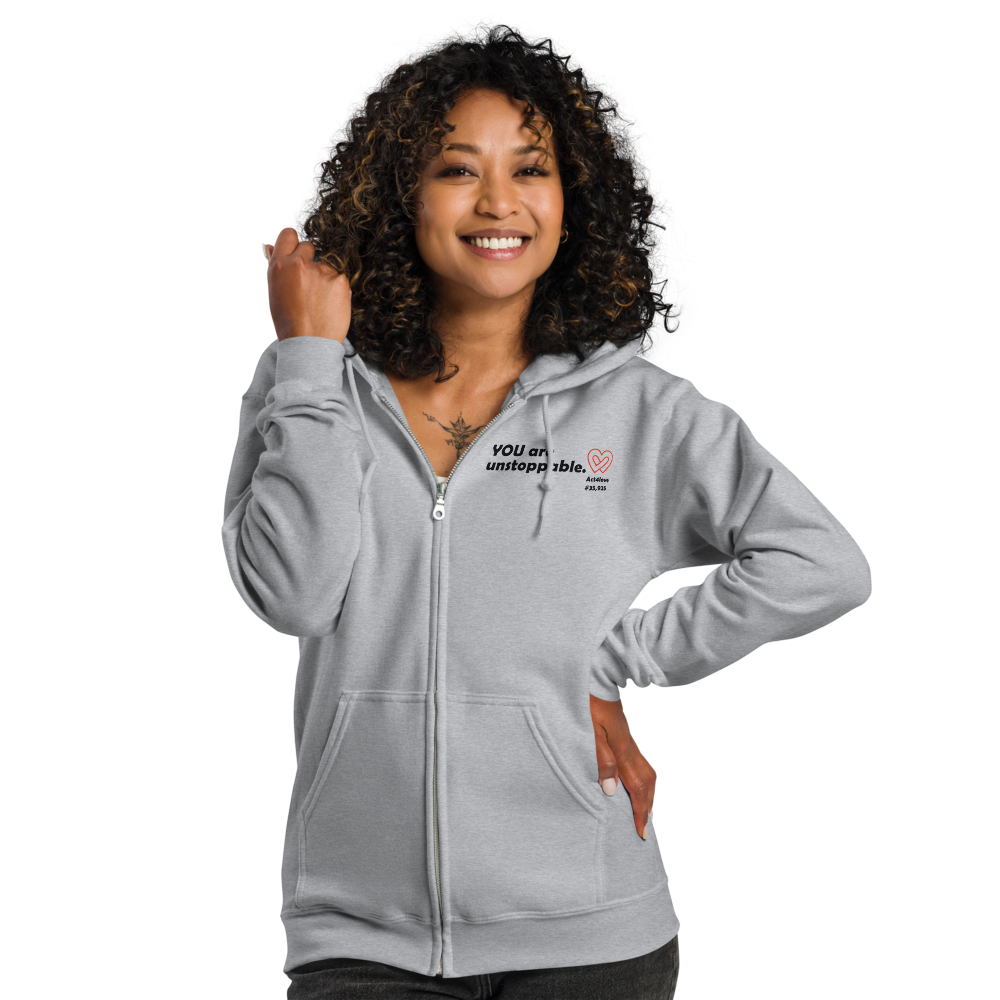Act4love™ Uplifting Women Zip Hoodie – Black Text (Limited Edition)