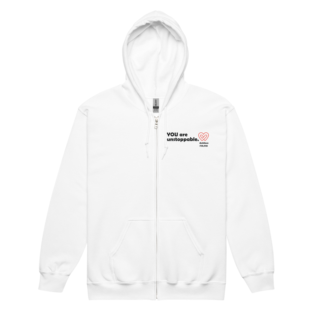 Act4love™ Uplifting Women Zip Hoodie – Black Text (Limited Edition)