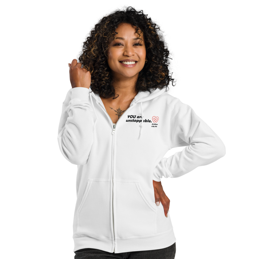 Act4love™ Uplifting Women Zip Hoodie – Black Text (Limited Edition)