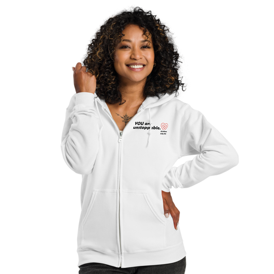 Act4love™ Uplifting Women Zip Hoodie – Black Text (Limited Edition)
